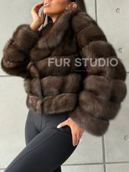 Короткая шуба из баргузинского соболя - фото 4