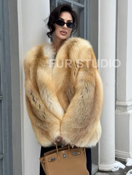 Шуба Premium из меха альпийской лисы - GOLDEN FOX - фото 5
