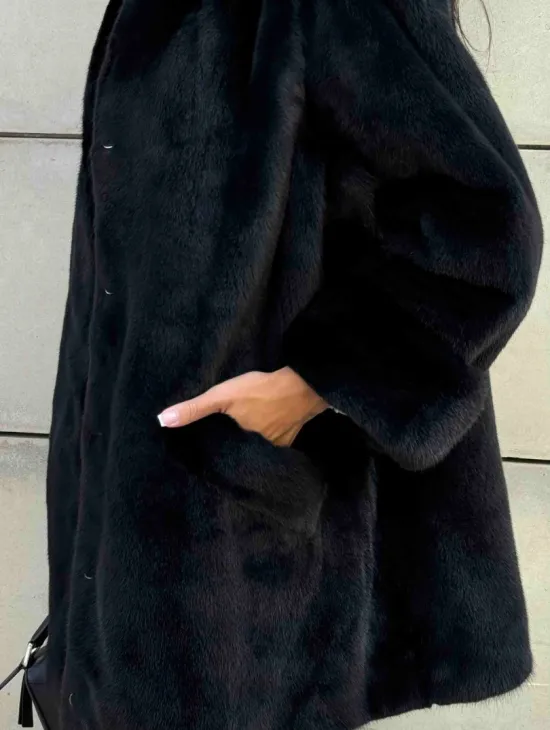Черная короткая шуба из меха норки Blackglama - фото 3