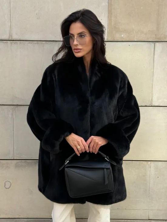 Черная короткая шуба из меха норки Blackglama - фото 10