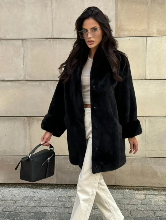 Черная короткая шуба из меха норки Blackglama - фото 11