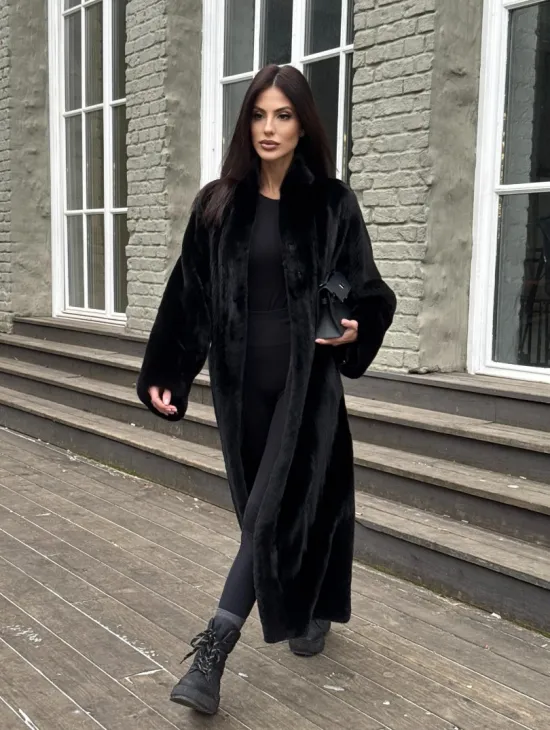 Шуба из аукционной норки «Premium fur» с внутренней резинкой на талии - фото 11