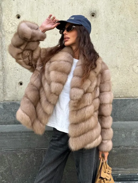 Шуба из куницы в цвете тор-тор - фото 9