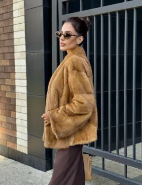 Норковый жакет Gold воротник V-образный - фото 11