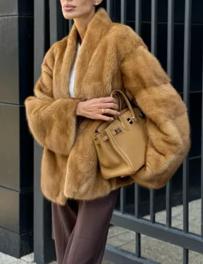 Норковый жакет Gold воротник V-образный - фото 3