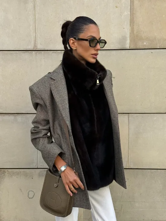 Норковая манишка женская - фото 8