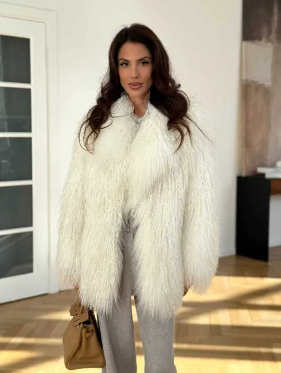 Шуба из ламы белая - фото 9