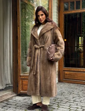 Шуба норковая с капюшоном - цвет пастель - фото 9