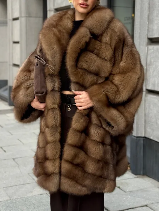 Шуба из куницы оверсайз - фото 4
