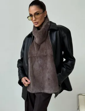 Норковая женская манишка - фото 4