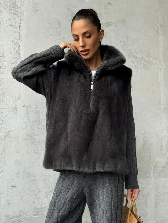 Меховая манишка из меха норки - фото 7