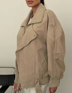 Современная куртка из замшевой кожи - фото 5