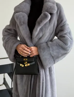 Голубая норковая шуба - фото 1