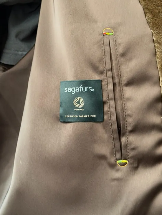 Норка жакет орех V-образный ворот - фото 4