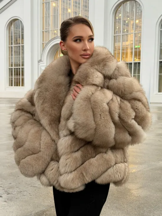 Шуба из песца под куницу - фото 14