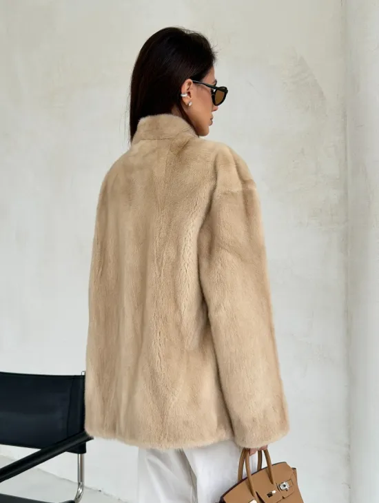 Жакет из натурального меха норки - Palomino - фото 11