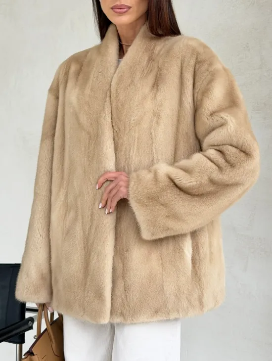 Жакет из натурального меха норки - Palomino - фото 3