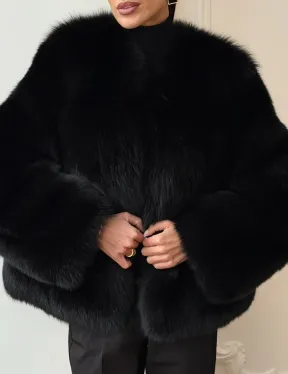 Черная короткая шуба из песца - фото 2