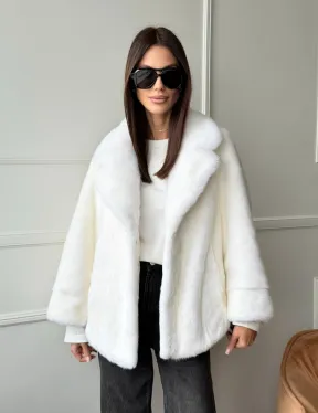 Белая шуба из скандинавской норки - фото 10