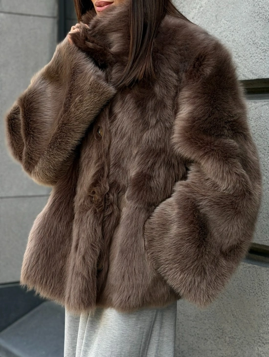 Дубленка из тосканы цвет taupe - фото 3