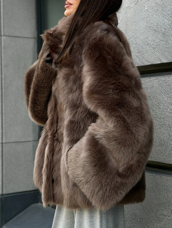 Дубленка из тосканы цвет taupe - фото 5