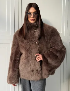 Дубленка из тосканы цвет taupe - фото 0