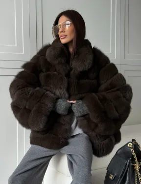 Шуба из натурального песца под соболь - фото 12