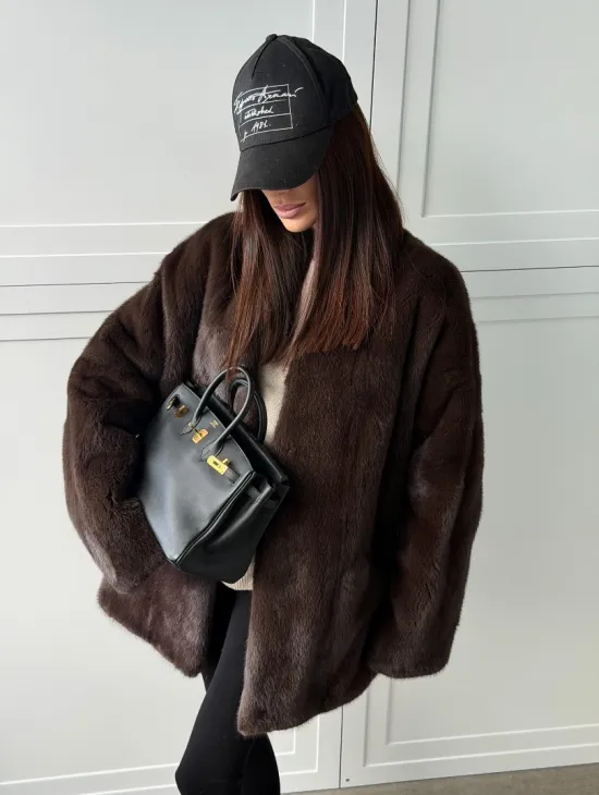 Куртка из норки с V - образным воротом - фото 8