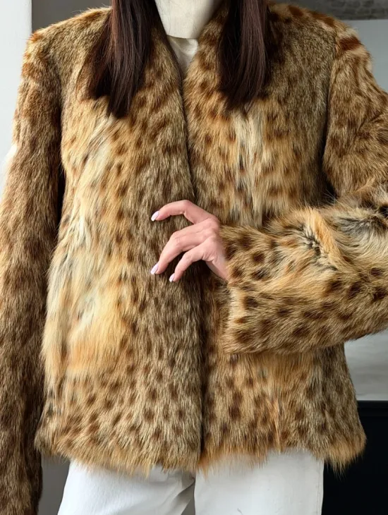 Меховой жакет - шуба из оцелота - фото 1