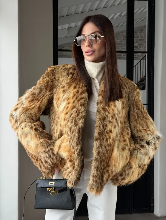 Меховой жакет - шуба из оцелота - фото 22