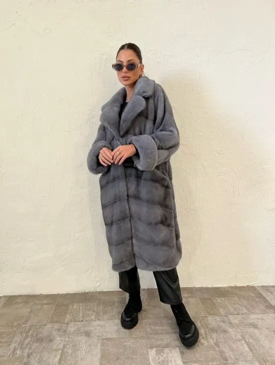 Шуба - кимоно из плюшевой норки Velvet - фото 5