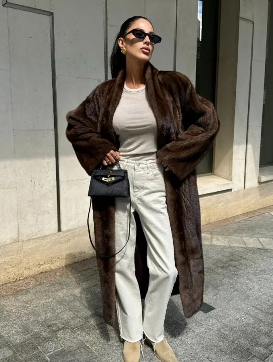 Шуба из PREMIUM норки SAGA FURS в винтажном стиле - фото 8